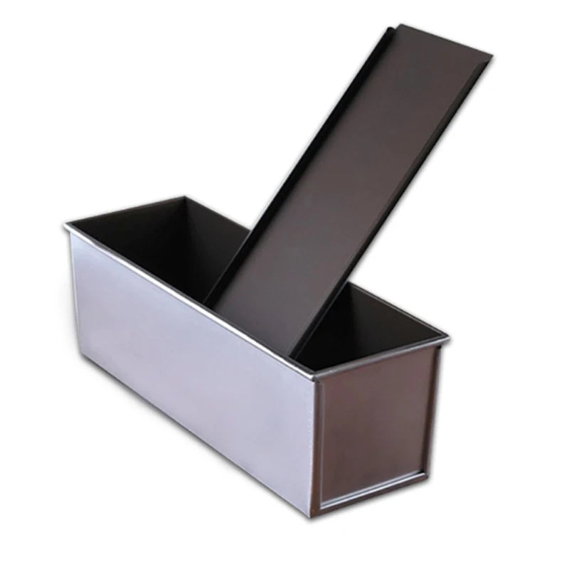 250g/450g/600g/750g/900g/1000g Aluminum Alloy Black Non-Stick Coating Toast Boxes Bread Loaf Pan Cake Mold Baking Tool with Lid