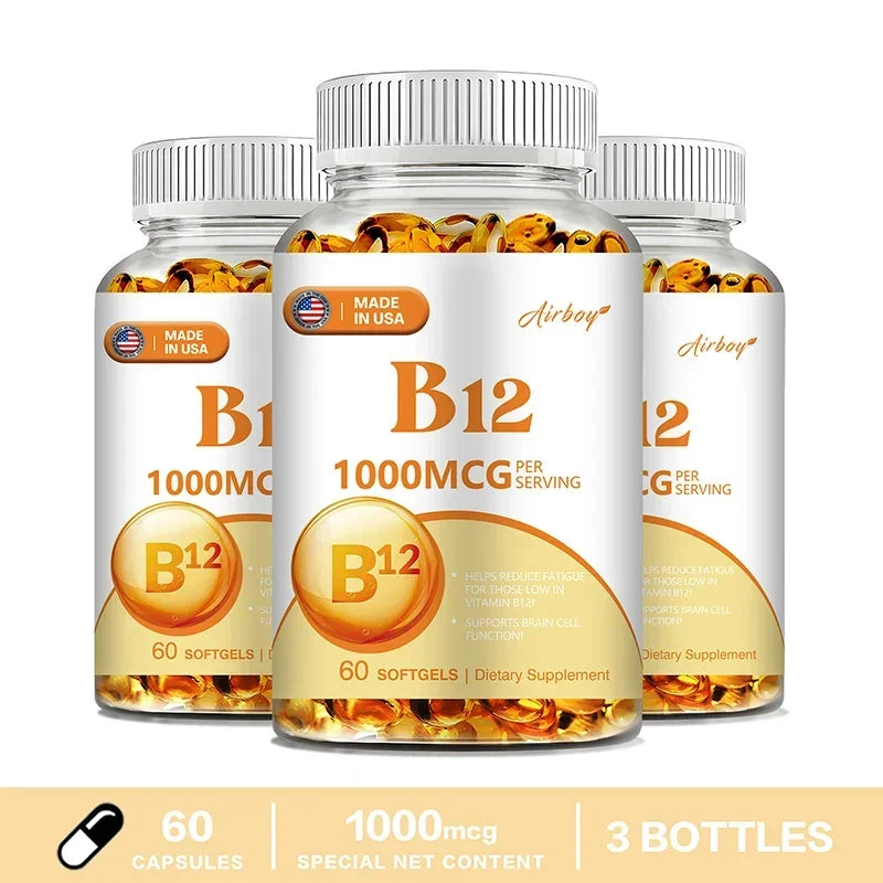 Vitamin B12 - for Mood, Brain, Nervous System, Energy, Metabolism, Relieve Fatigue, Heart Health