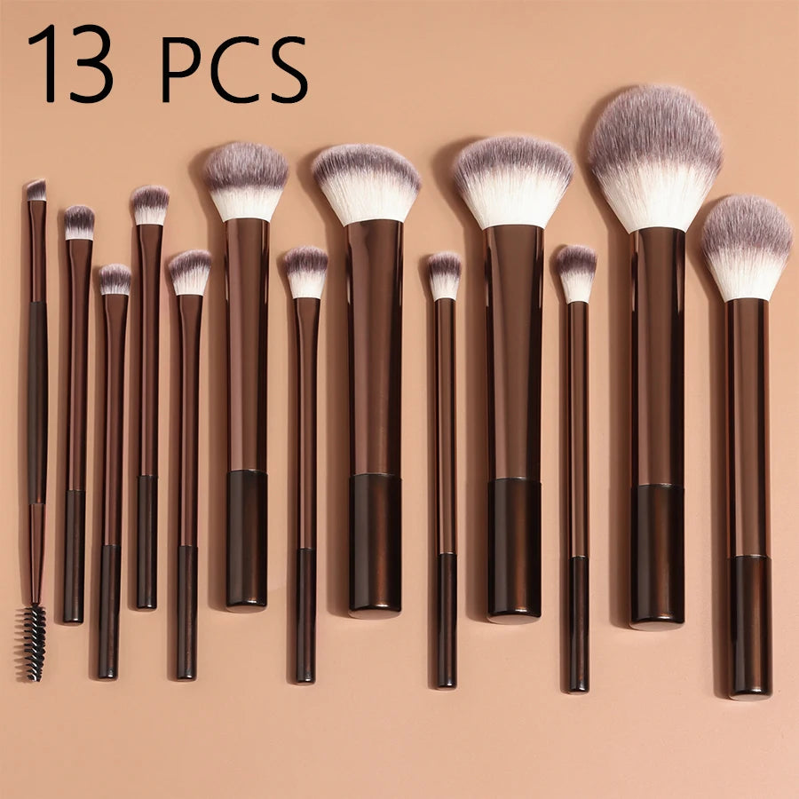 13 pcs Makeup Brush Set, Dense Bristles, Aluminum Alloy Handle, Suitable for All Skin Types