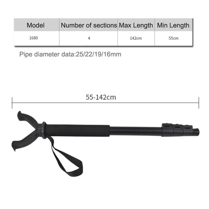 Aluminum Alloy Hunting Stand Adjustable Height Monopod Portable Shooting Stick Hunting Accessories w/ Anti-lost Wristband