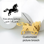 Using Images Customizing Personalized Brand Brooches Stainless Steel Accessories Customized Logos Jewelry Family Gifts