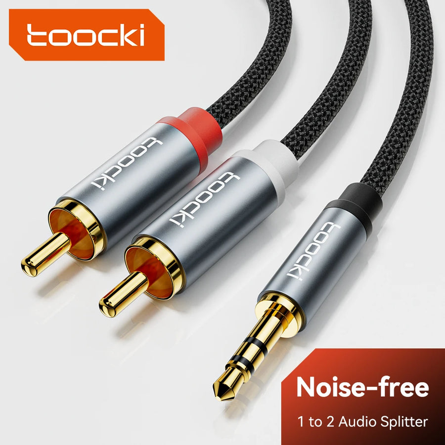 Toocki RCA Audio Cable 3.5mm Male to 2RCA Speaker Cable Male Splitter AUX 2 RCA Cord Jack for TV Box Amplifier DVD Player Wire