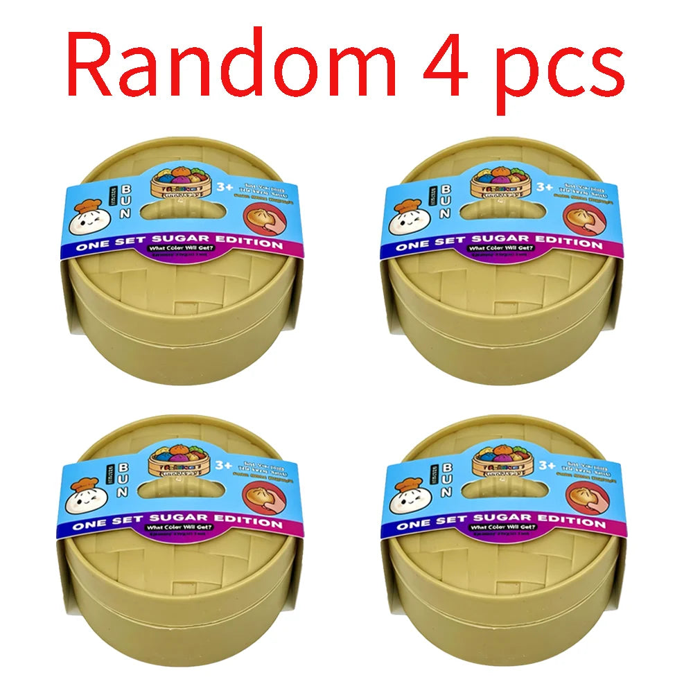 HOT Colorful Simulated Steamed Bun Squishy Blind Box 1-6pcs with Dumpling Sensory Squeeze Toy for Stress Relief