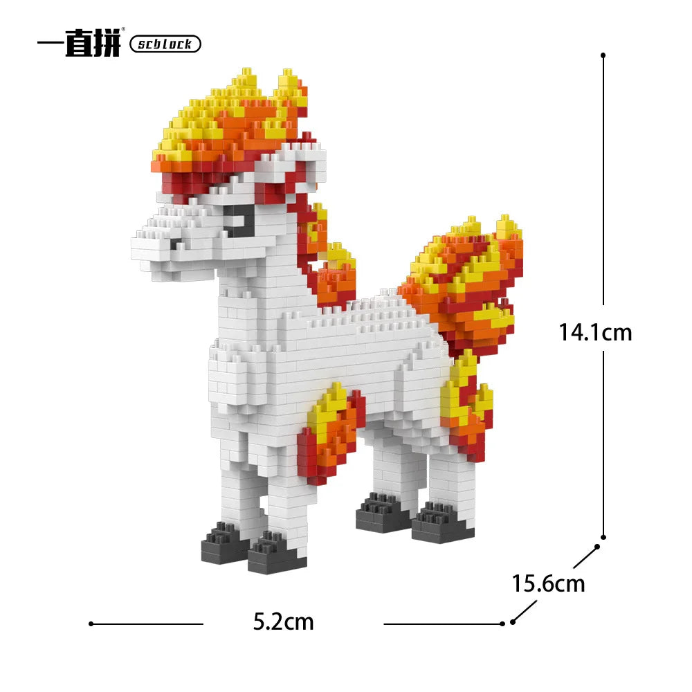 Pokemon Building Blocks Small Cartoon Mini Block Pikachu Charizard Eevee Mewtwo Anime Assemble Action Model Dolls Boys Toys