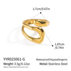 5PCS Fashionable, Simple, High Quality Gold Shell Conch Irregular Geometry Men's and Women's Ring Set