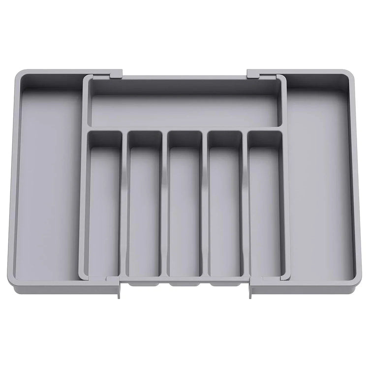 UpgradedAdjustable Plastic Cutlery Drawer Organizer Divided Storage Tray Space Saving Holder for Kitchen Knives Spoons Tableware