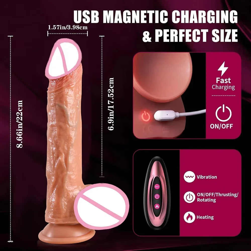 Thrust Dildo Licking Tongue Sex Toy with Heating And Vibration Mode Adult Women Toys Suitable for Vaginal Anal G-Spot Stimulator