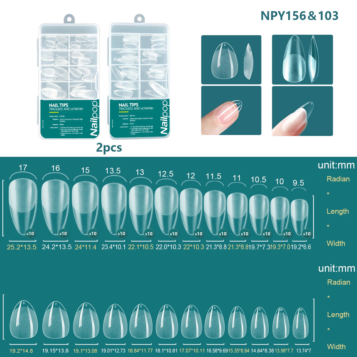 Nailpop 120pcs Acrylic Nails Fake Capsule Short Almond Coffin Square Artificial Nail Extension Soft Gel Tips Accessories Tools