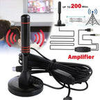 Indoor Outdoor Ultra HD Digital TV Antenna with VHF UHF Amplifier 200 Miles Range Quick Response Aerial Set for Amplified DAB