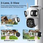 Three Lens PTZ IP Camera Outdoor HD Three Screen WiFi Security Camera Auto Tracking Dual Len Wireless CCTV Camera ICsee