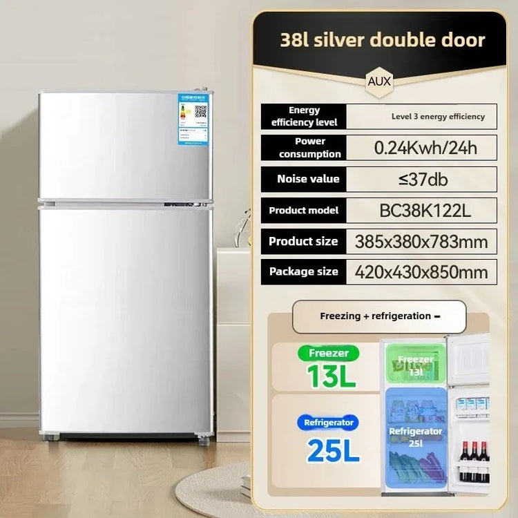 Household Frost free refrigerator Dormitory Rental room mini Fridge Freezer Double Door Two-chamber Refrigerator Home Appliance