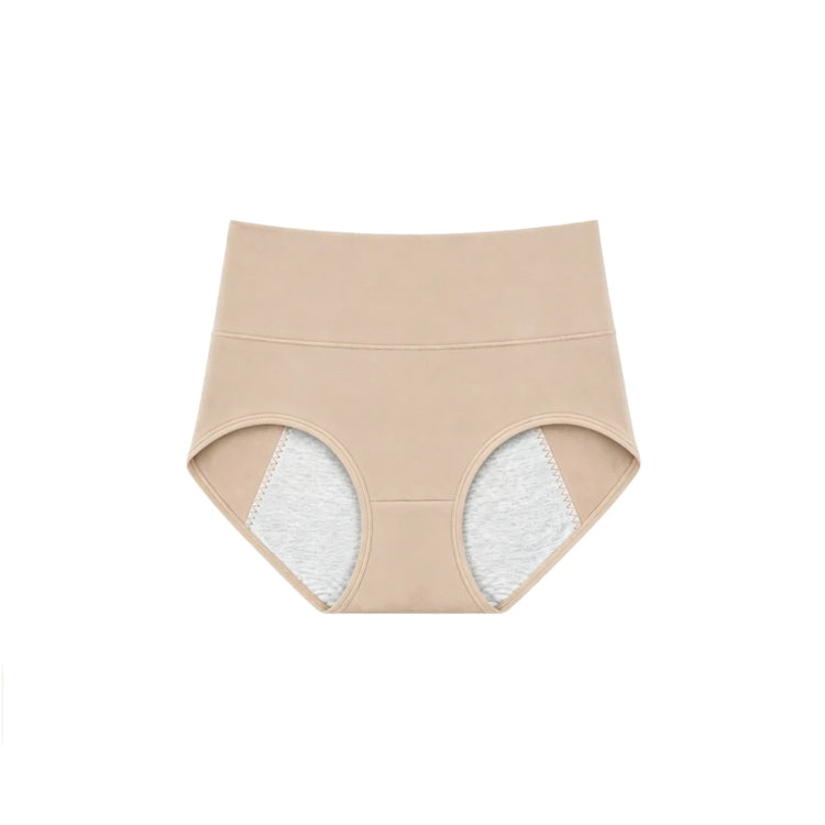 Women's Period Panties High-Waist Cotton Leak-Proof Underwear Girls Breathable Soft Maillard Solid Color Female Briefs Lingerie