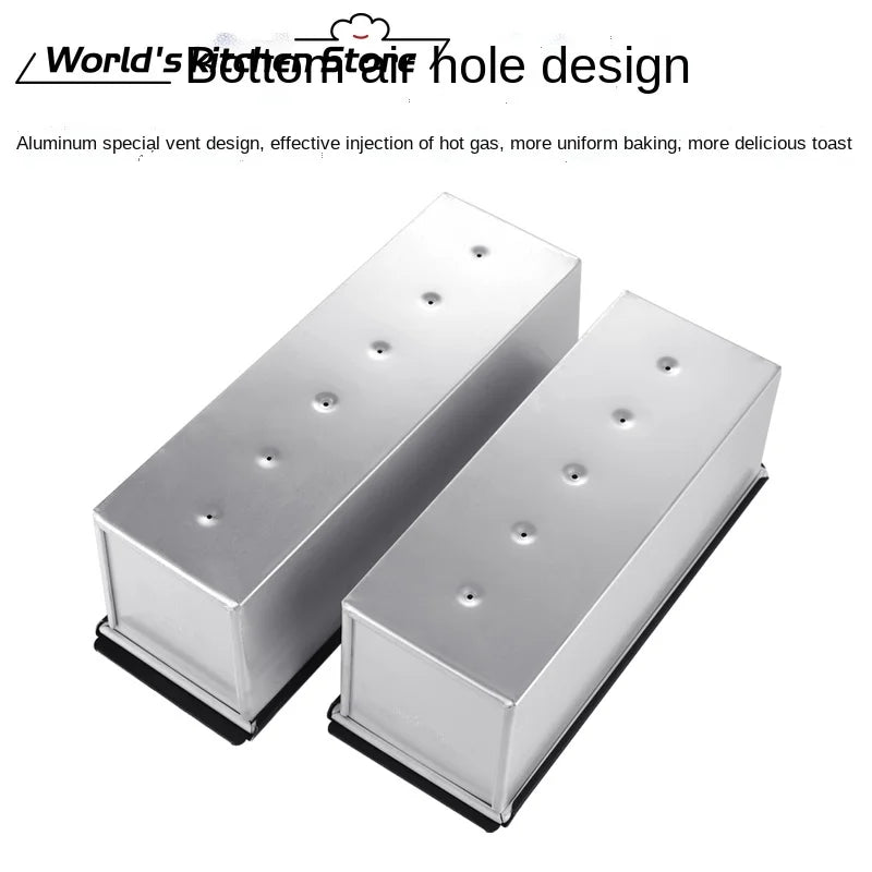 250g/450g/600g/750g/900g/1000g Aluminum Alloy Black Non-Stick Coating Toast Boxes Bread Loaf Pan Cake Mold Baking Tool with Lid