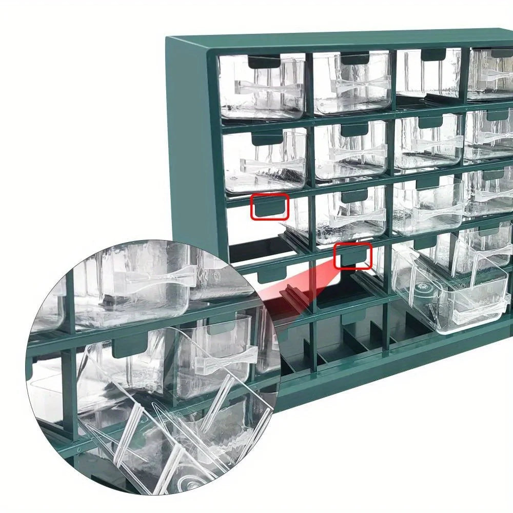 25 Multi-grid Drawer Parts Box Wall-mounted Screw Classification Component Box Tool Case Electronic Components Storage Toolbox