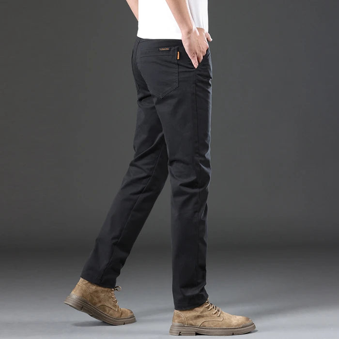 Ultra-high Quality Thin Cotton Men's Casual Pants Trendy Versatile Elastic Light Business Trousers Work Formal Straight Pants