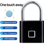 Smart Fingerprint Padlock Waterproof Fingerprint Keyless Door Lock Type C Rechargeable Security Padlock for House