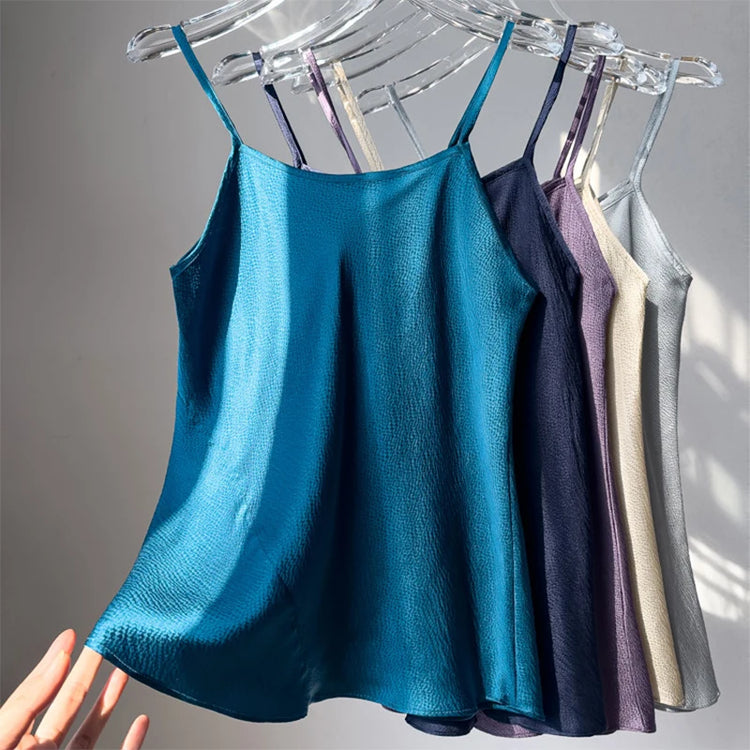 Women Sling 100% Natural Mulberry Silk Solid Colors Classical Top Camisole Vest Fashion Summer Beach M1548