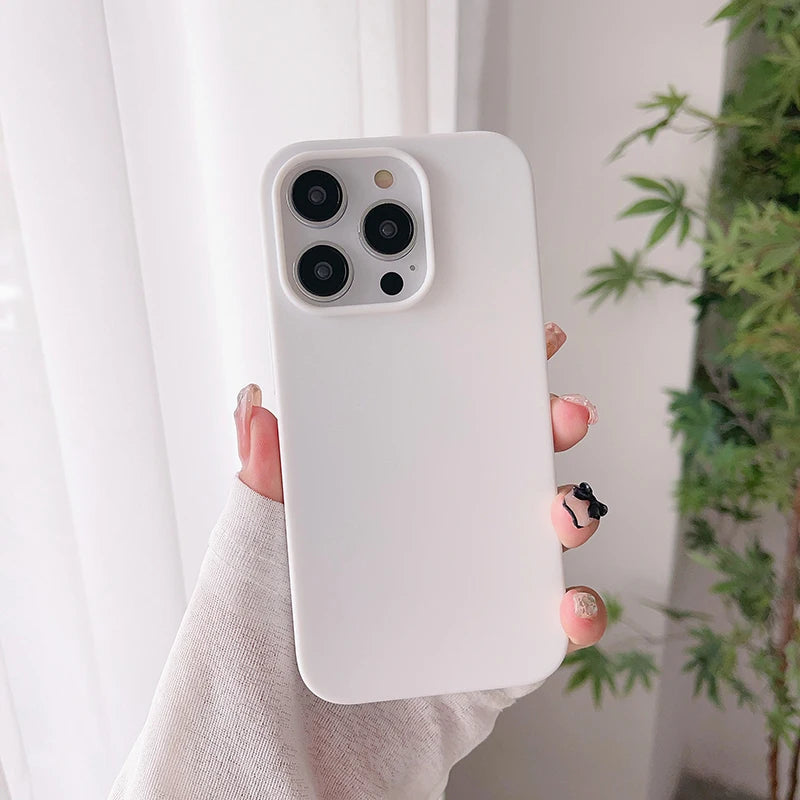 Luxury Candy Color Silicone Soft Case For iPhone 16 15 14 13 12 Pro Max Plus Mini 16+ Matte Ultra Thin Cover Frosted Shell Slim