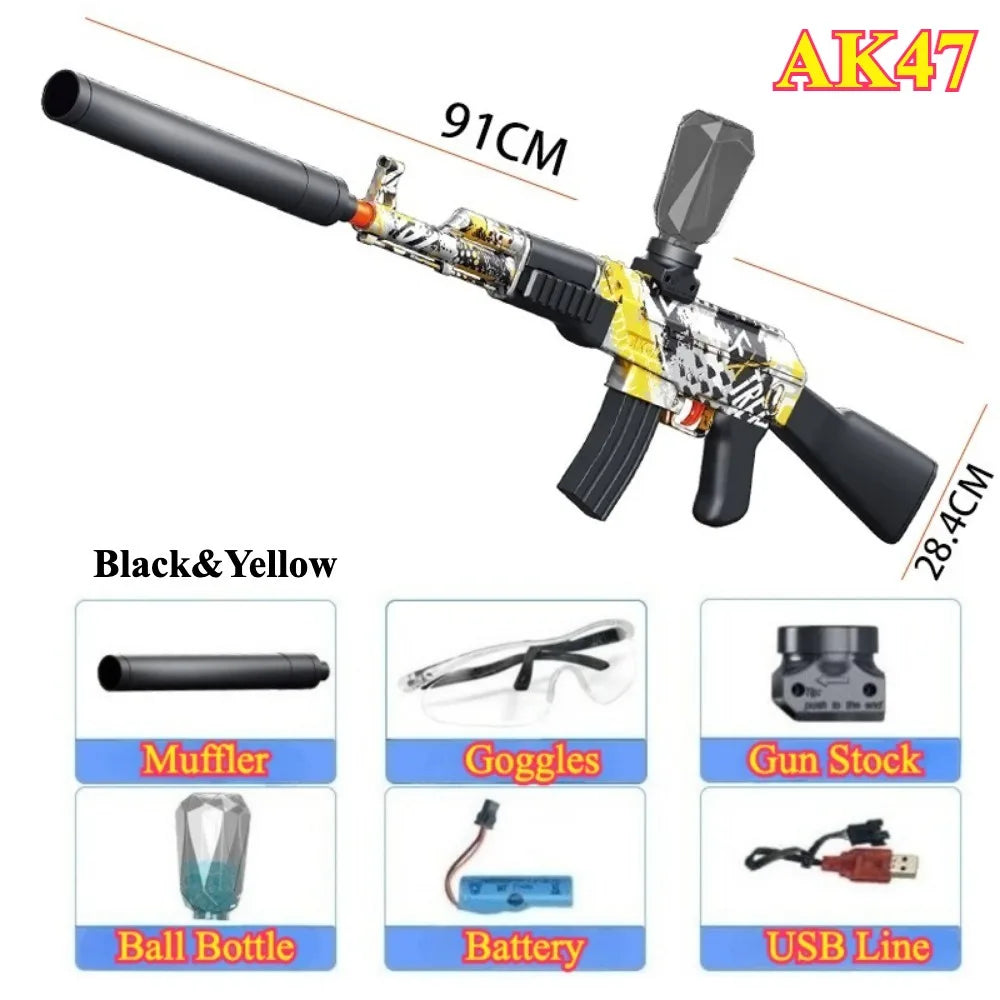 Electric Ball Blaster Toy Gun M416/AK Shooting Sport Game Outdoor High Speed Rechargeable Outdoor Game Perfect Gift for Boys