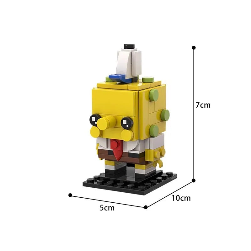 Adollya MOC Creative Animated Movie Figure Pineapple Pencil Model Building Blocks Bricks Set Toys for Gifts