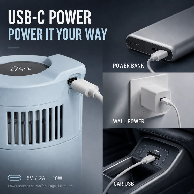 Portable Insulin Cooler 2-8°C USB-C Medicine Refrigerator for Travel, Medication Cooling Cup with Digital Display
