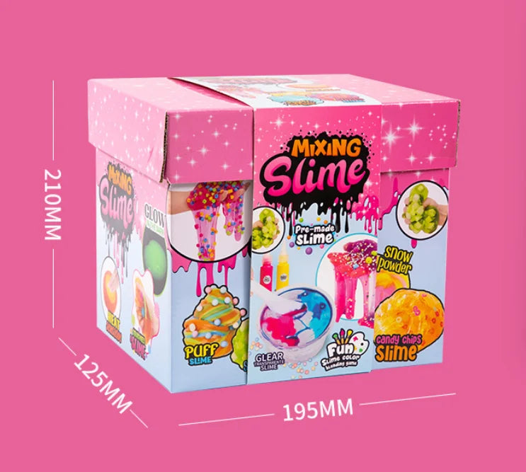 DIY Crystal Mud Slime Kit Fluffy Clear Educational Stress Relief Sensory Toy for Kids Girls Boys Birthday Gift