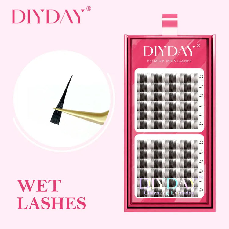 DIYDAY 5D Fairy Eyelash Extensions Spikes Wet Lashes Cluster Premade Fans 5D Flora Mink False Eyelashes for Makeup