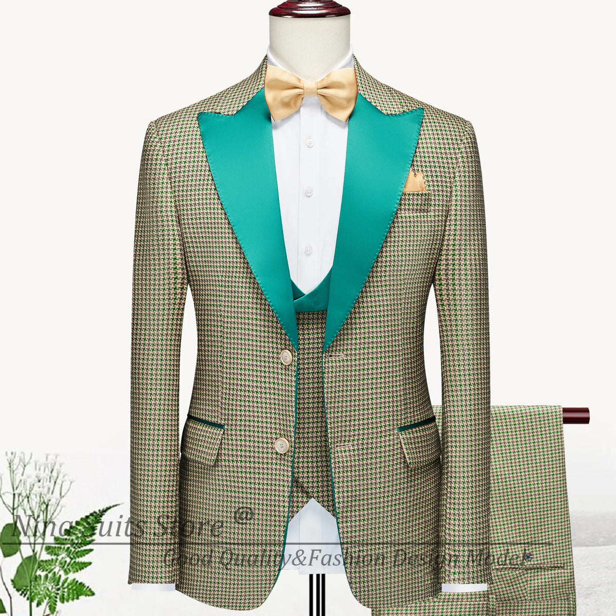 G&N 2026 New Series Men Suits Blazer Beautiful Lilac Purple Floral Pattern Tuxedos 3 Pieces Formal Party Costume Homme Slim Fit