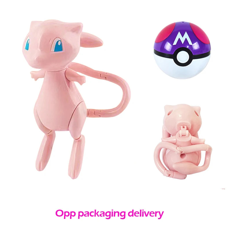 Figure Pokemon Pokeball transform Pikachu Charizard Venusaur Blastoise Mewtwo Gyarados Solgaleo Lunala Eevee poke ball toy gift