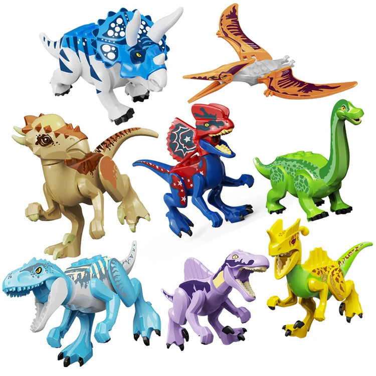 Jurassic Dinosaurs Spinosaurus Brick Figure Multiple Color Versions Articulated Limbs Collectible Dinosaur Toy Educational Toy