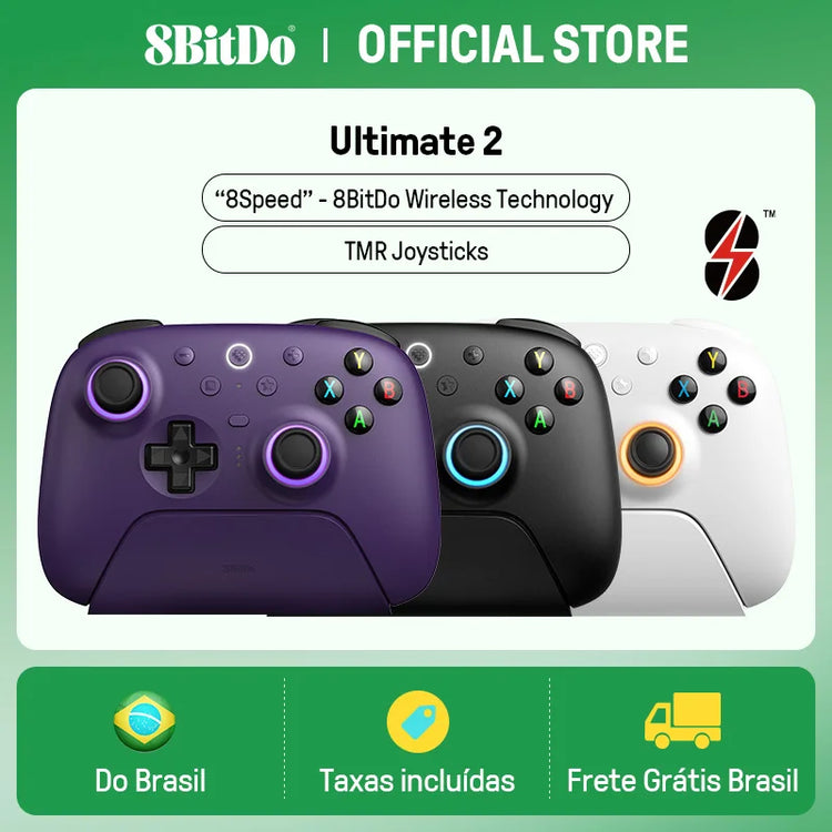 8BitDo Ultimate 2 Wireless Gaming Controller for PC & Android with TMR Joysticks, Switchable Triggers, Motion Control, 8Speed
