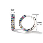 Crystal Lymphatic Drainage Earrings Colorful Crystal Round Hoop Earrings Fashion Magnetotherapy Weight Loss Slimming Jewelry