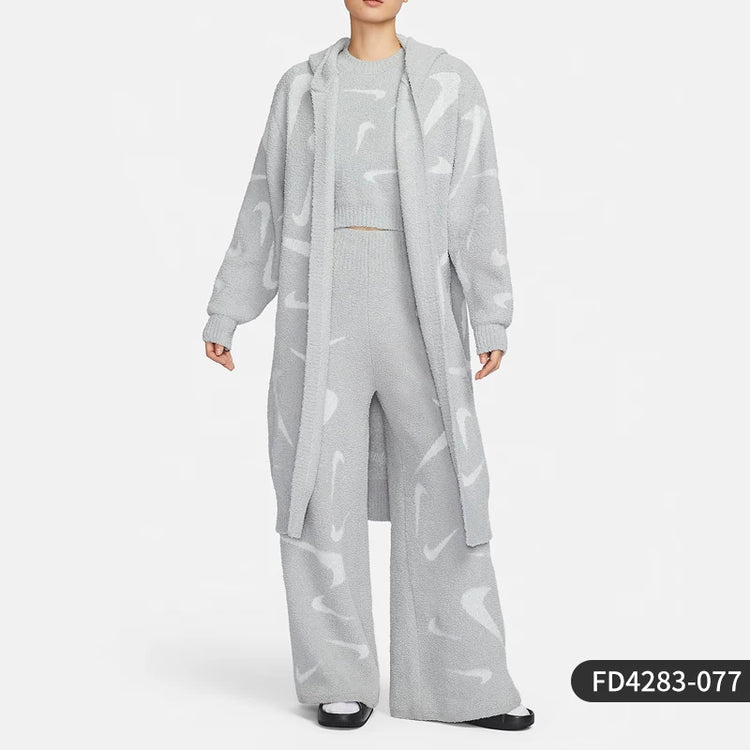 Nike genuine spring new women's loose knit long hooded jacket FD4283-077