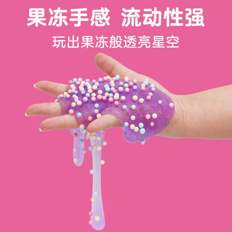 DIY Crystal Mud Slime Kit Fluffy Clear Educational Stress Relief Sensory Toy for Kids Girls Boys Birthday Gift