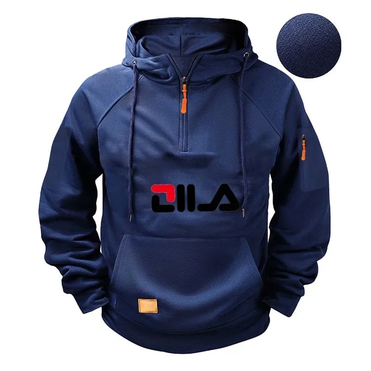 2026 Autumn/Winter Men's Loose-Fitting Long-Sleeved Hooded Sweatshirt - Street Fashion Casual Daily Wear Top