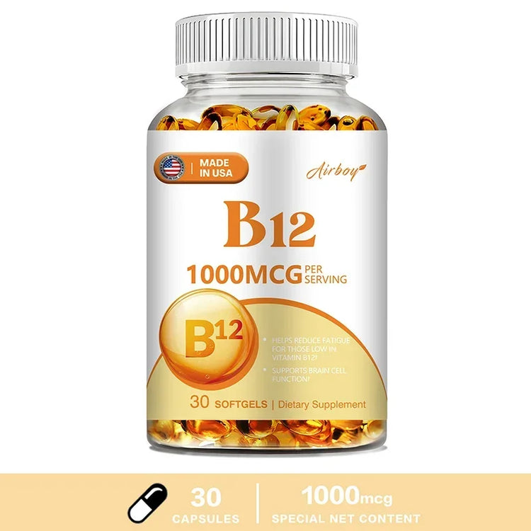 Vitamin B12 - for Mood, Brain, Nervous System, Energy, Metabolism, Relieve Fatigue, Heart Health