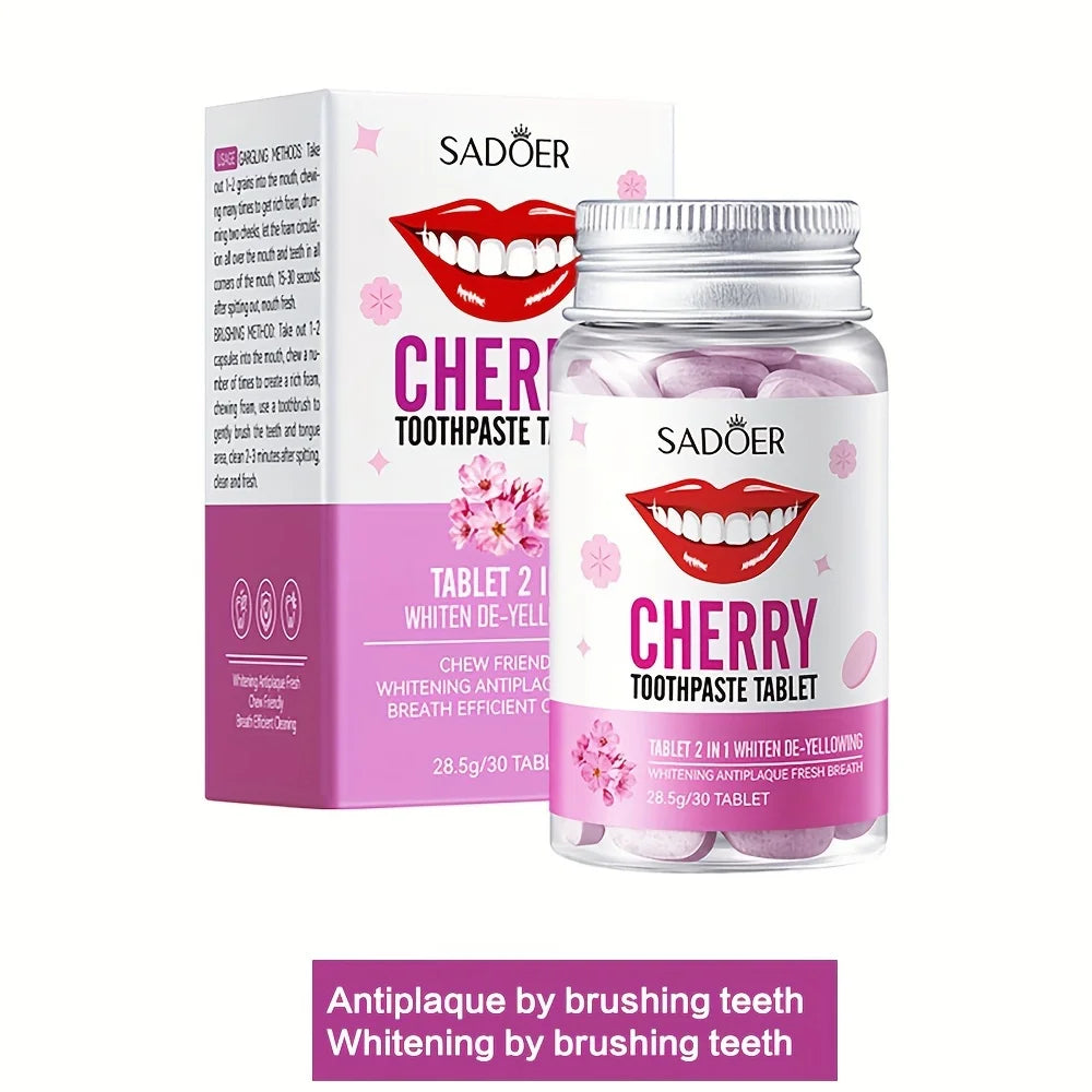 Sakura Flavored Solid Toothpaste Tablets, Deeply Cleaning Teeth, Chewable Toothpaste Tablet, Fresh Breath, Basic Oral Care 28.5g