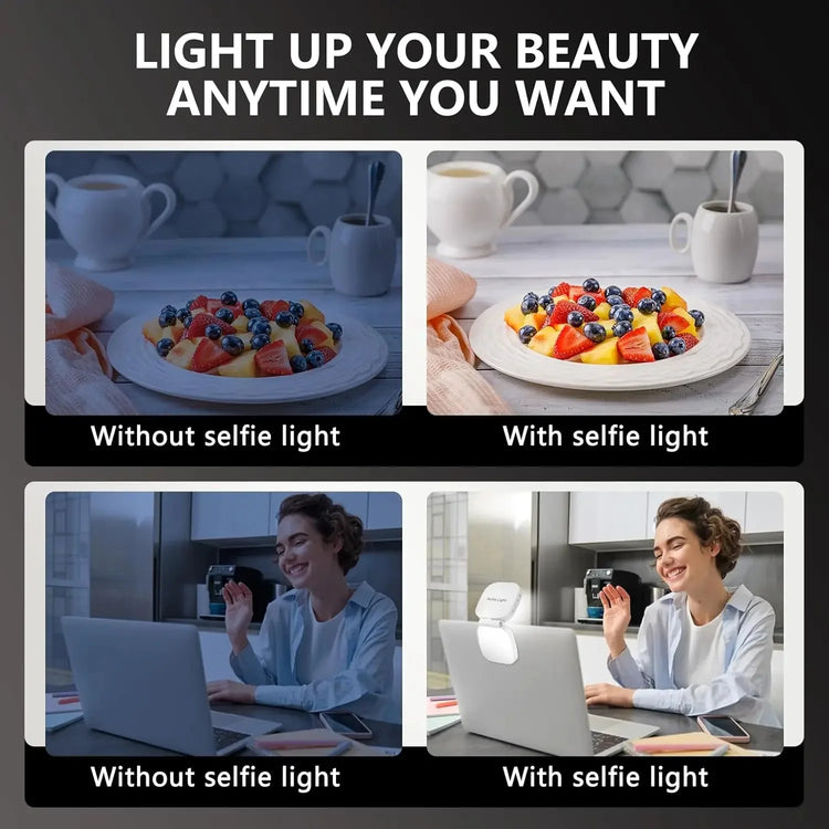 Magnetic Selfie Light for MagSafe iPhone 360° LED Ring Fill Light with Mirror Perfect for Selfies Vlog and Video Calls