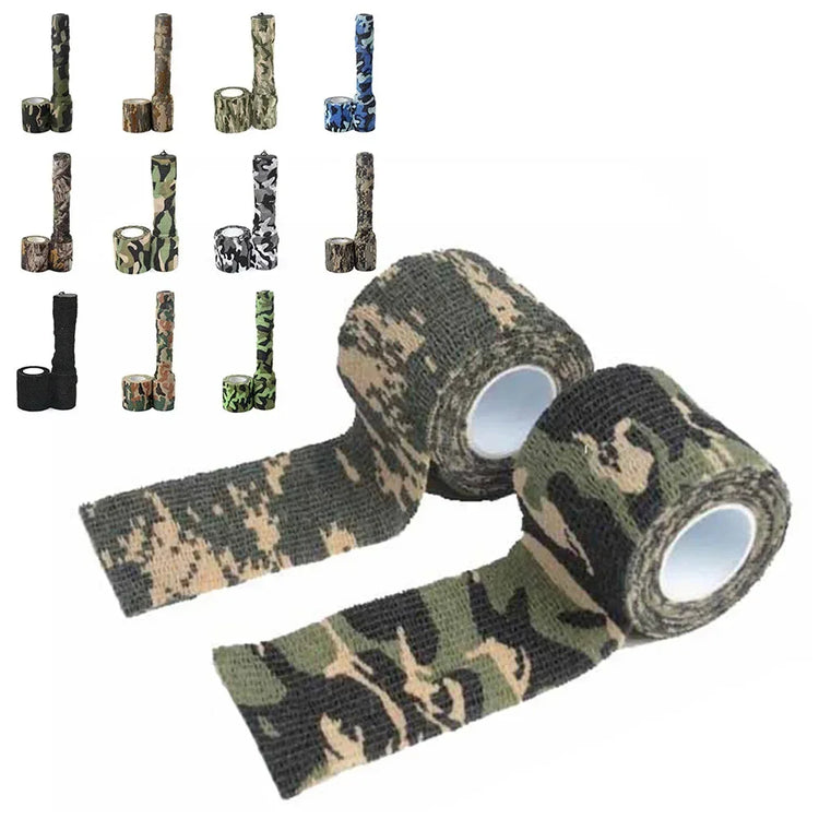 Tactical Camo Tape Hunting Self-Adhesive Wrap Stretch Bandage Outdoor Gear Concealment Cylindrical Object Protection Accessories
