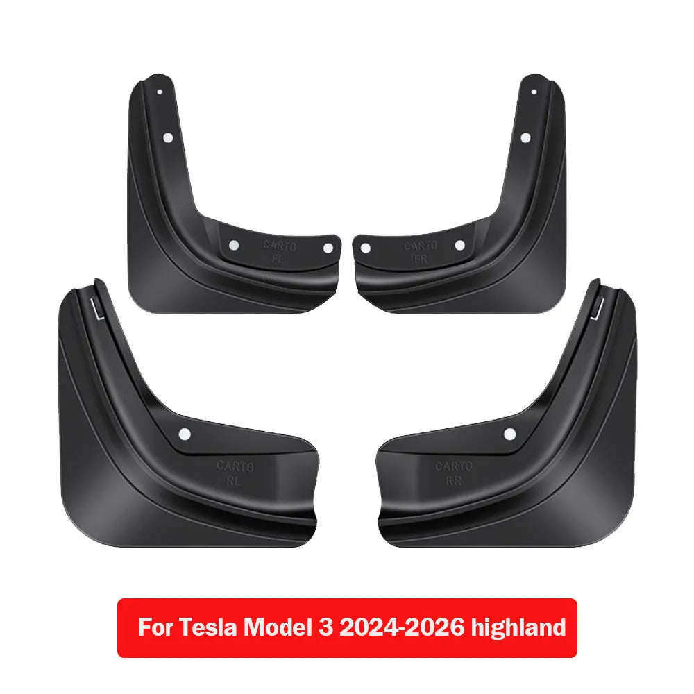 For Tesla Model Y Model 3 Highland 2026 Accessories Mud Flaps Stay Clean Protect Paint Military Grade All Weather Splash Guards