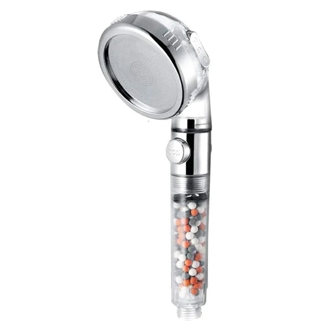 3 Functions High Pressure SPA Shower Head Water Saving Handheld Rainfall Bathroom Accessory Anion Filter Shower