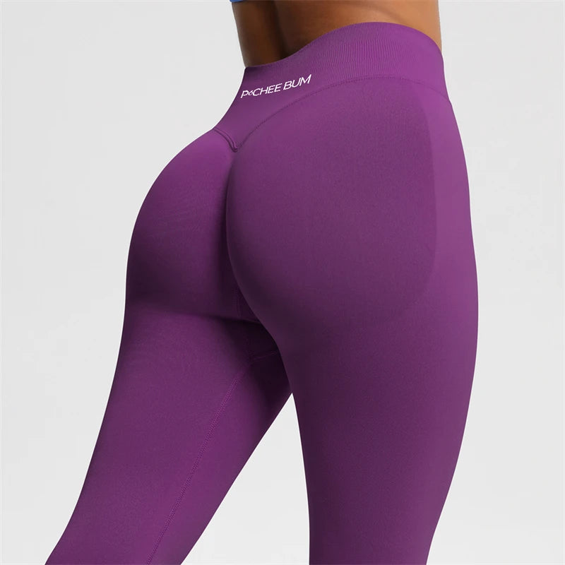 2026 Bum Shaping Leggings Women Seamless Sports Yoga Pants Low Ribbed Band Gym Clothes Fitness Workout Scrunch Butt Tight