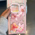 Pink Lily Flower Pattern Phone Case For iPhone 18 16 17 16e 15 14 13 12 11 Pro Max X XR XS Max 7 8 Plus Transparent Soft Cover