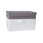 Washable Cotton Linen Fabric Folding CD Storage Box Foldable Bins Toys Organizer With Lid Storage Basket Laundry Basket