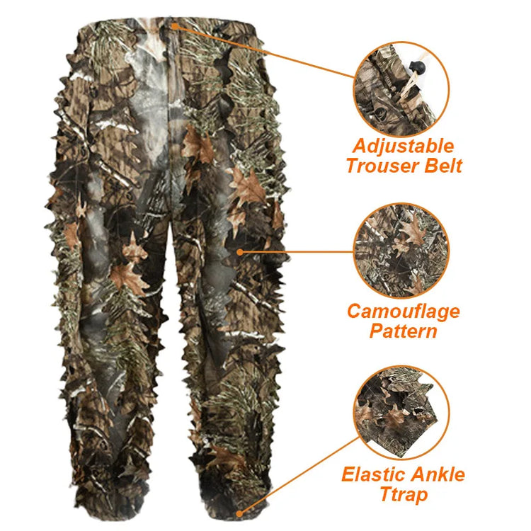 3D Leaves Camouflage Ghillie Suit Lightweight Camouflage Ghillie Woodland Camoflage Sniper Airsoft Shooting Hunting Equipment