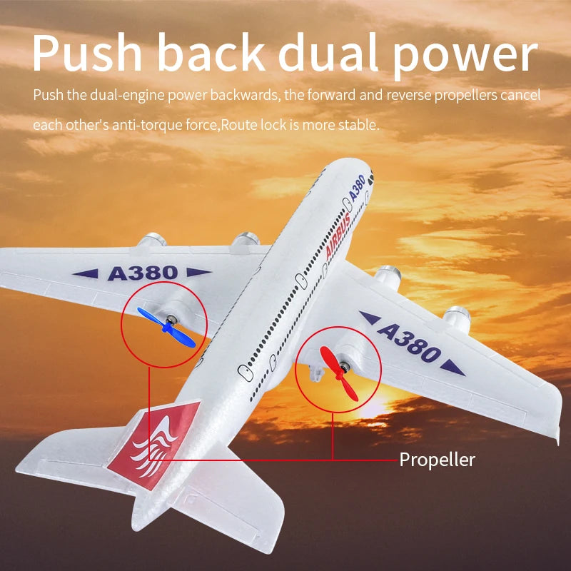 DWI Remote Control Aircraft 2.4G EPP Foam Remote Control Toy A380 Passenger Aircraft Model Drone Children's Gift