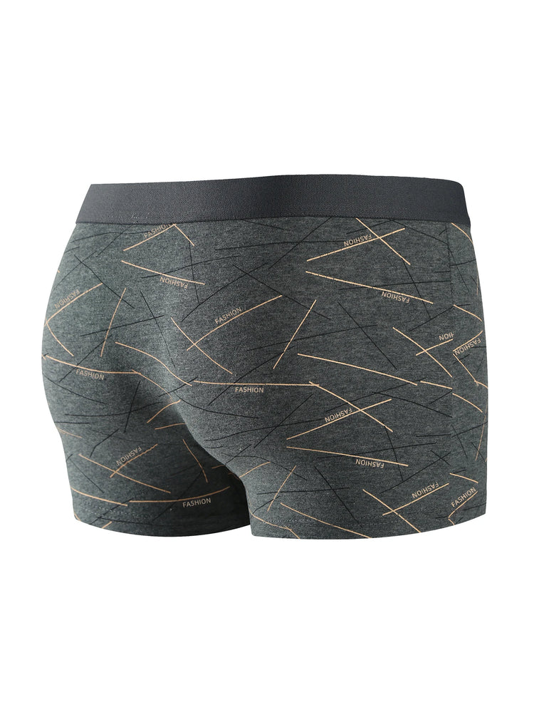 4-Pack Men's Soft Comfortable Fashionable Boxer Shorts Health Advanced Sports Casual Men's Briefs Underwear
