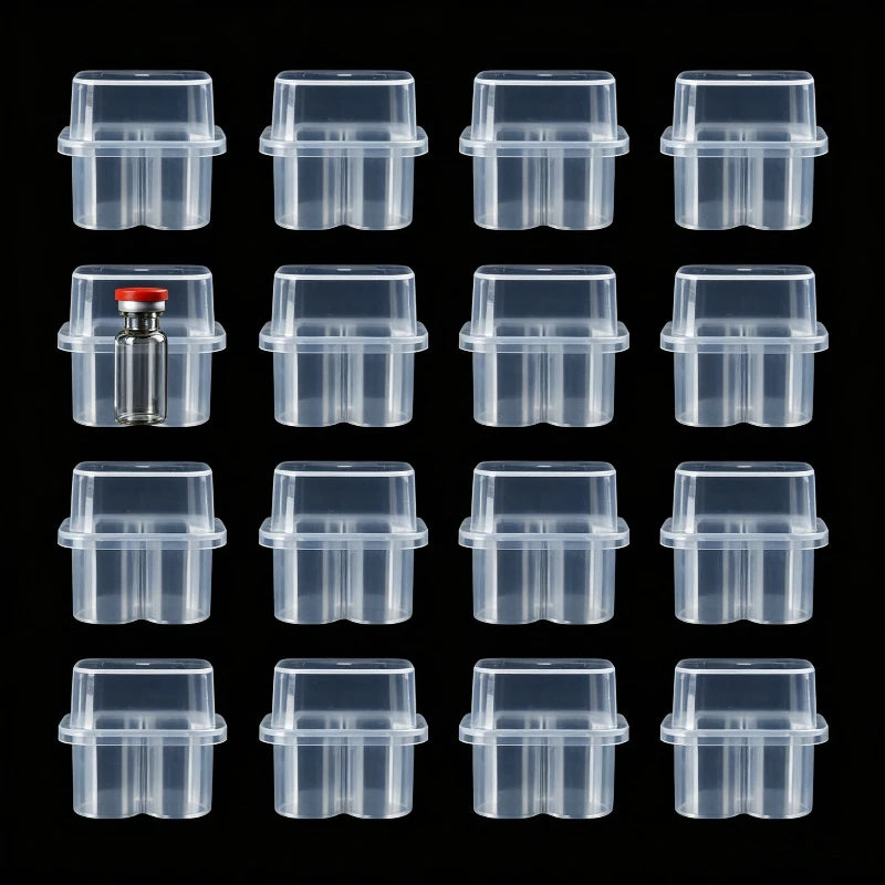 Mini Microtube Storage Box Clear Vial Storage Case Stackable Freezer Tube Box Diabetic Supplies Refill Bottle Pixelated Life