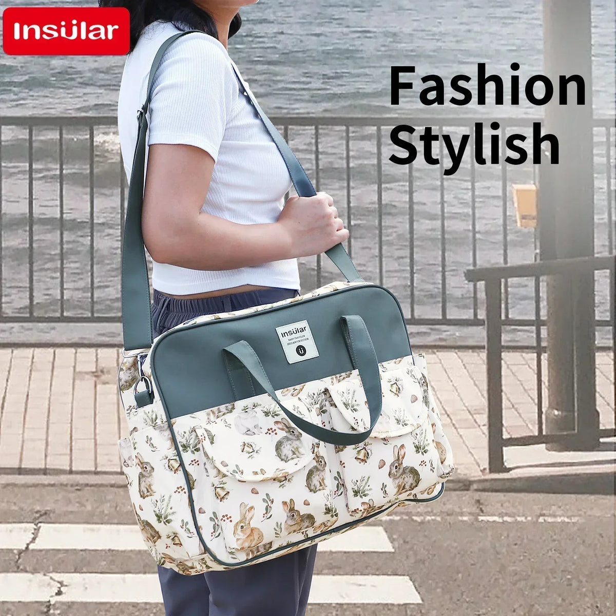 Mommy Diaper Bag For Babies Large Capacity Organizer Waterproof Wide Opening Travel Messenger Crossbody Bag Mummy Baby Nappy Bag