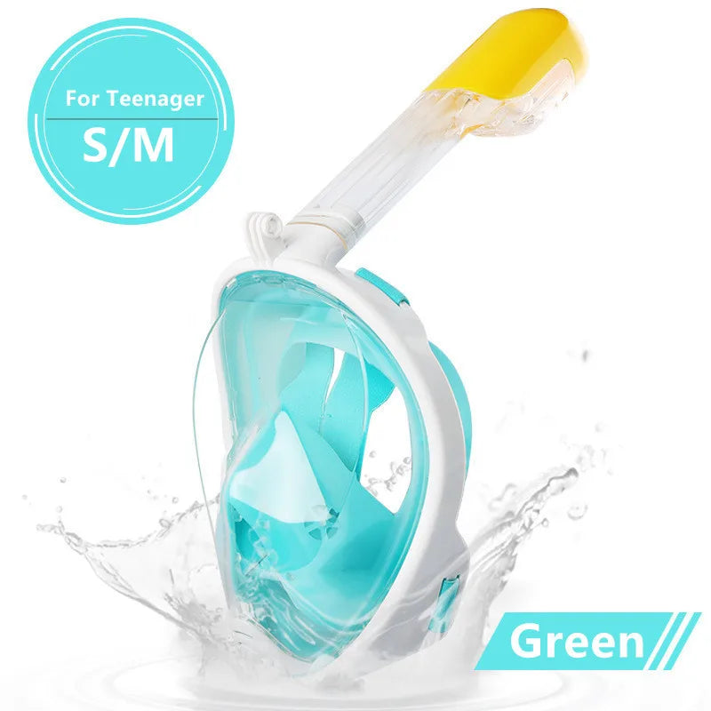 Underwater Scuba Anti Fog Full Face Diving Mask Snorkeling Respiratory Masks Safe Waterproof Swimming Equipment for Adult Kids
